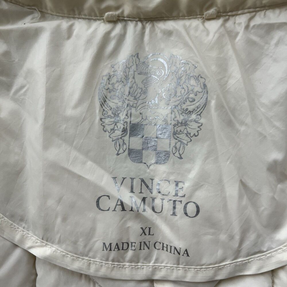Vince Camuto Puffer Zip-Up Jacket Winter Coat Cream Ivory Off-White Women's XL - Picture 6 of 8